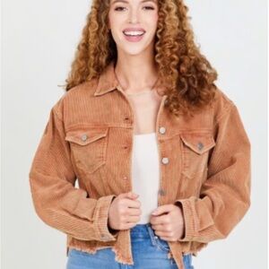 Altar'd State Corduroy Jean Jacket in Brown